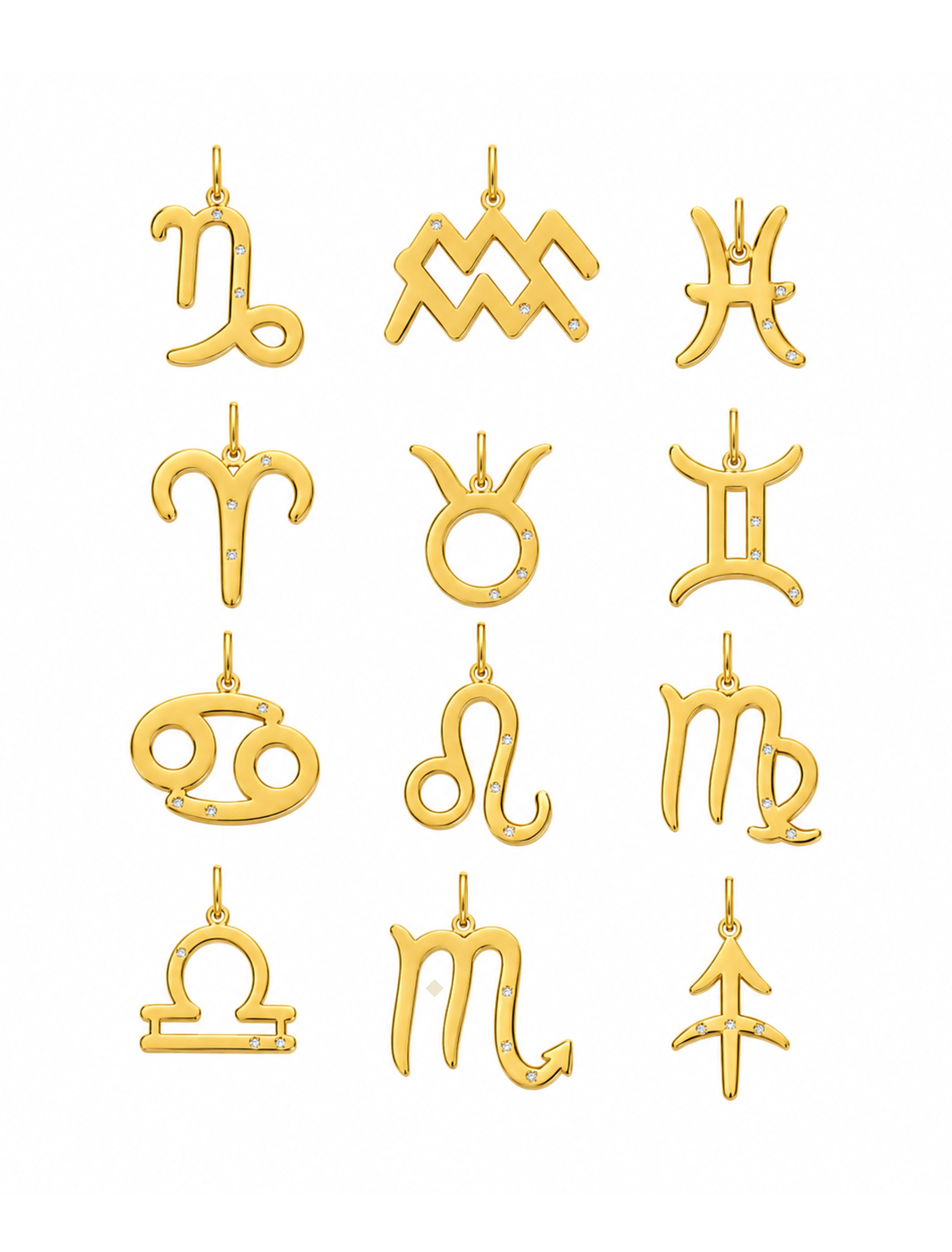 18K Gold Celestial Zodiac Sign Pendant/Necklace