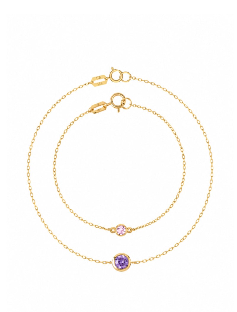 18K Gold My Mini Match Birthstone Bracelets