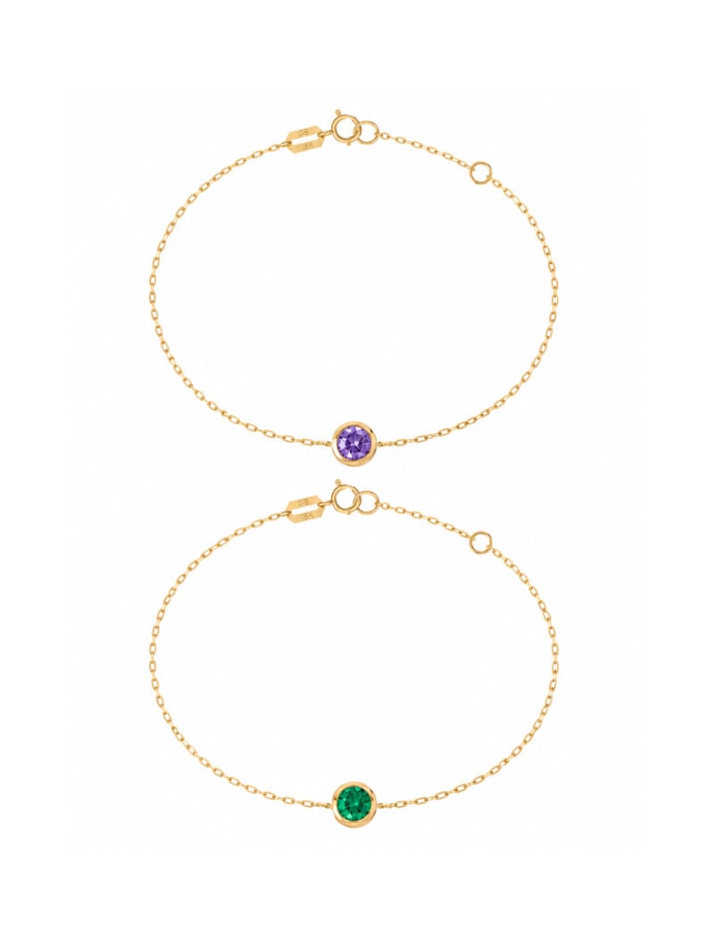 18K Gold Bestie Bond Birthstone Bracelets