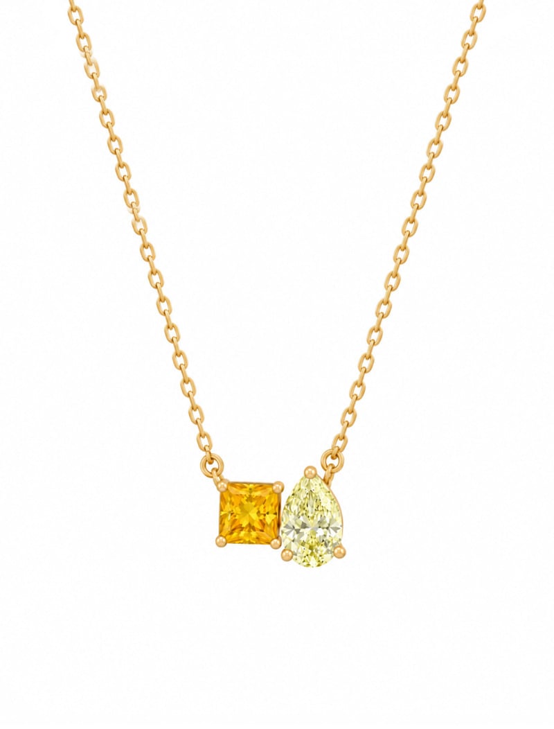 18K Gold Duo Éclat Birthstone Necklace