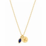 18K Gold Signed in Color Customized Birthstone Necklace