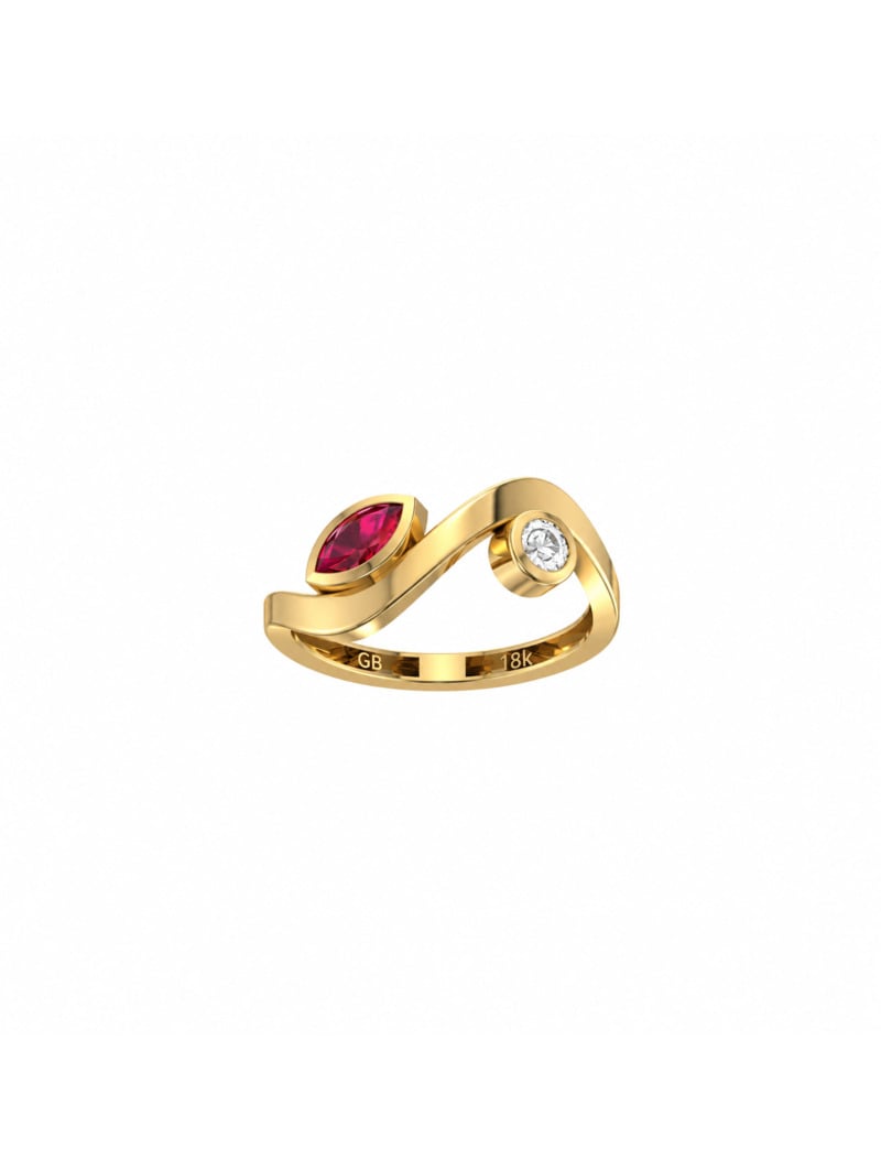 18K Gold Meet Me Halfway Birthstone Ring