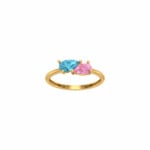 18K Gold Pears Meant to Be Birthstone Ring